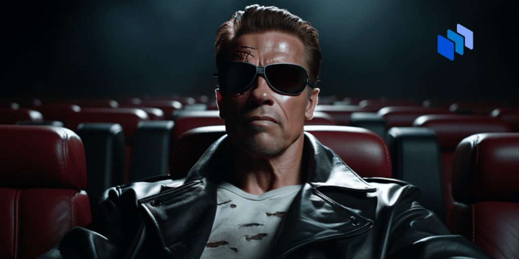 The Terminator in a cinema