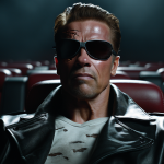 The Terminator in a cinema