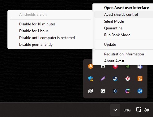 Screenshot showing how to turn off antivirus on Windowns 11.