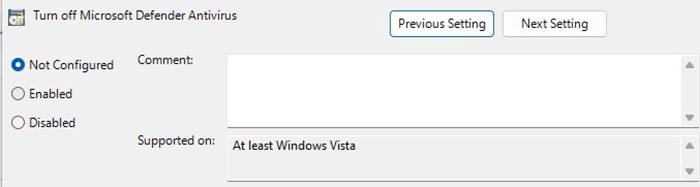 How to turn off Microsoft Defender Antivirus.