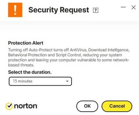 Screenshot showing how to turn off Norton on Windows.