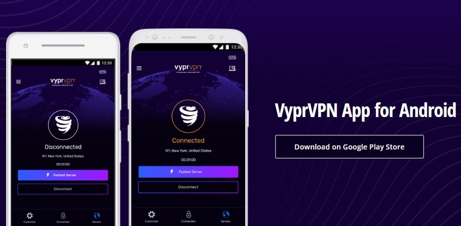 VyprVPN on an Android screen