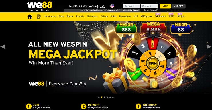 WE88 Malaysia Online Casino Jackpot