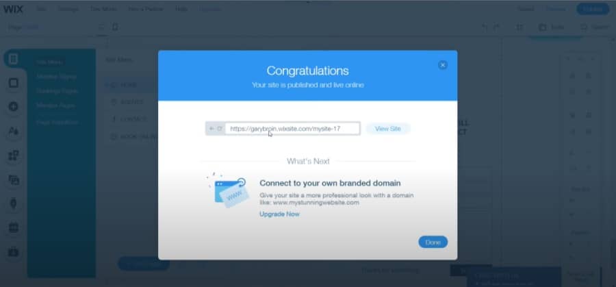 WIX publishing website builder