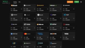 Wild Casino banking methods