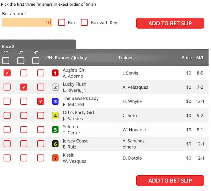 betonline trifecta racecard