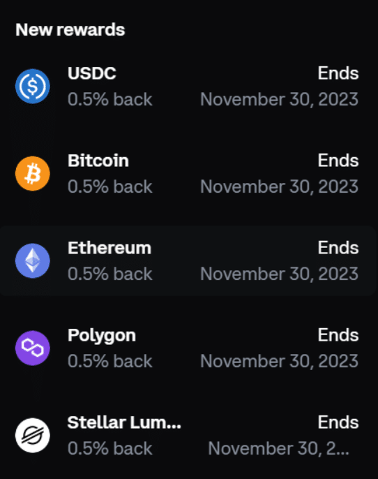 coinbase card rewards