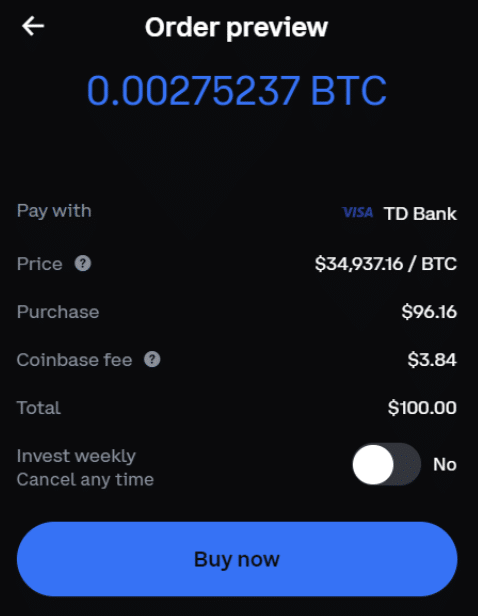 coinbase order preview PayPal