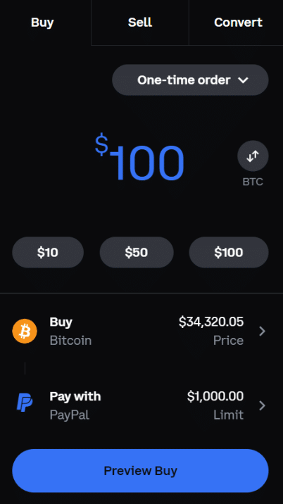 coinbase simple trade