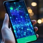 A mobile phone with blockchain on it