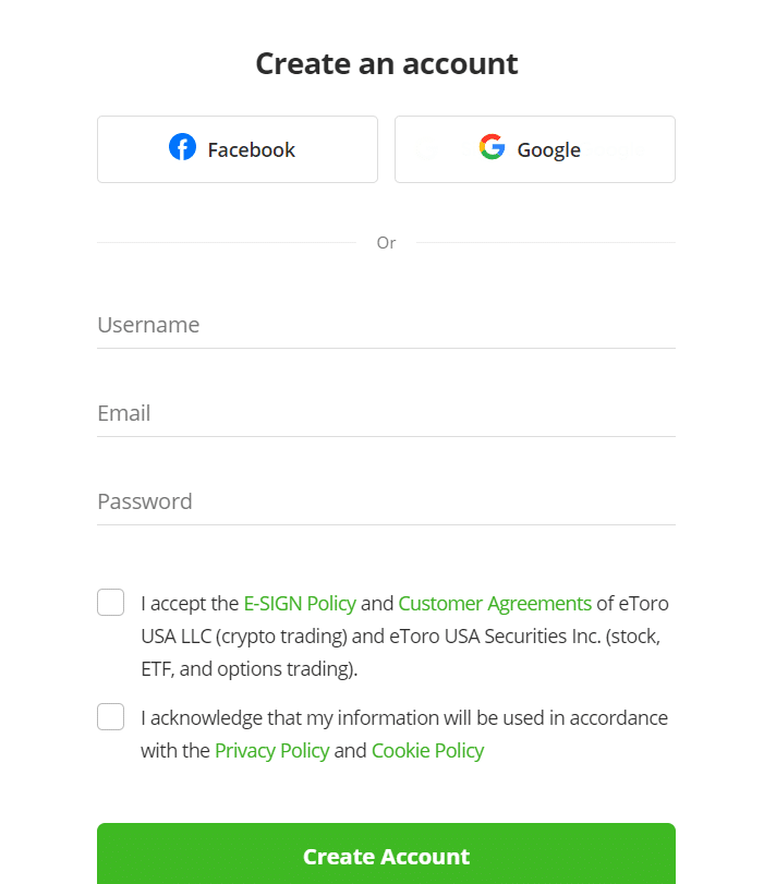 etoro create account