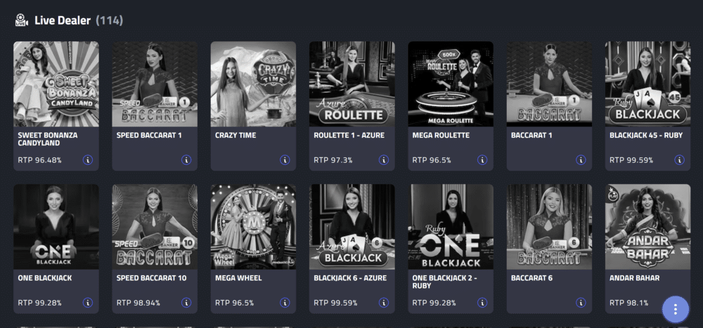 mBit Casino Live Dealer Games