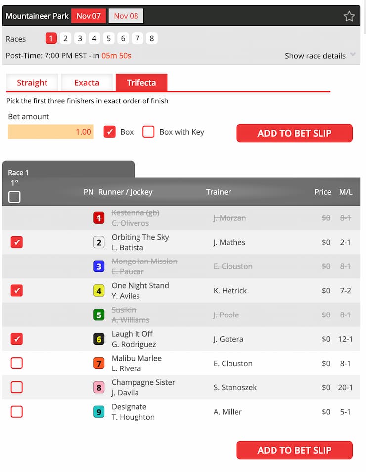 trifecta box bet
