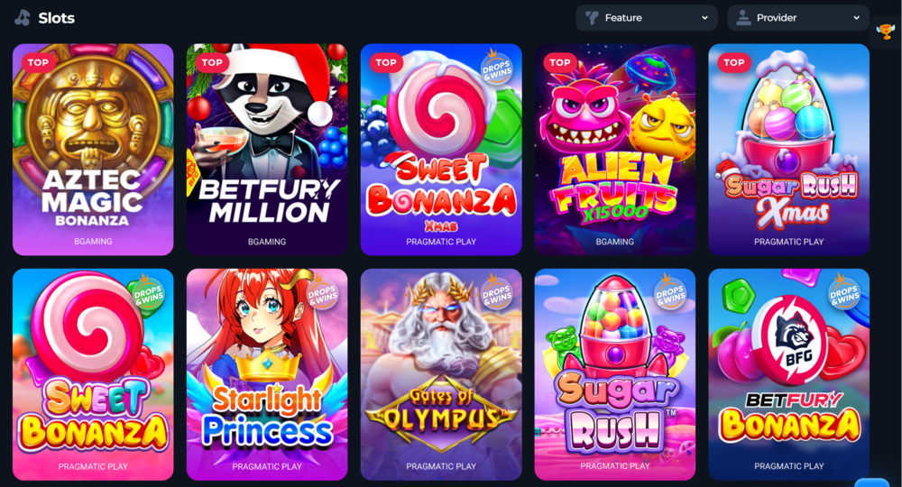 BetFury Slot Games