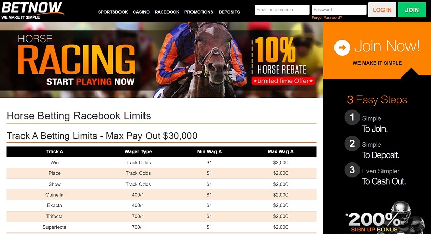 BetNow horse racing betting sites