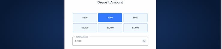 Input the Deposit Amount