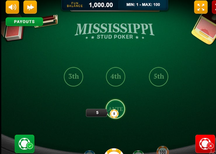 how to Play Mississippi Stud on BetUS