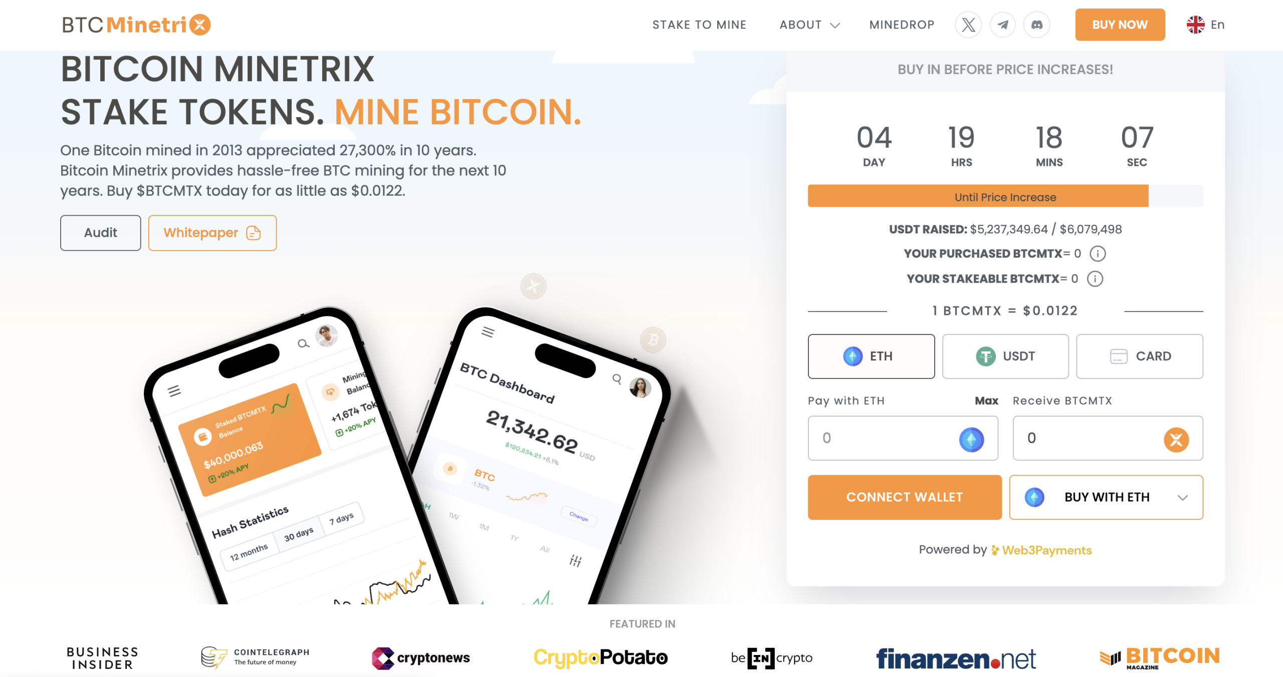 Bitcoin Minetrix Home Page