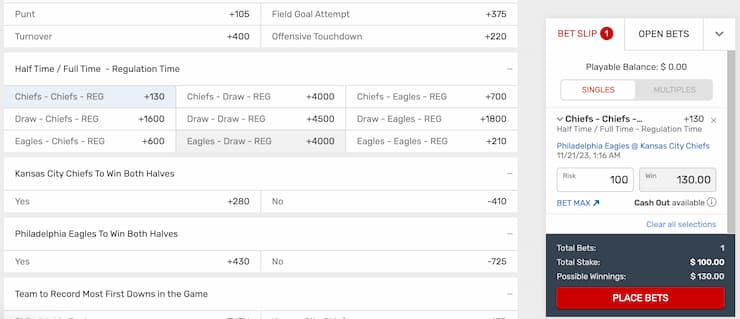 Bovada place bet