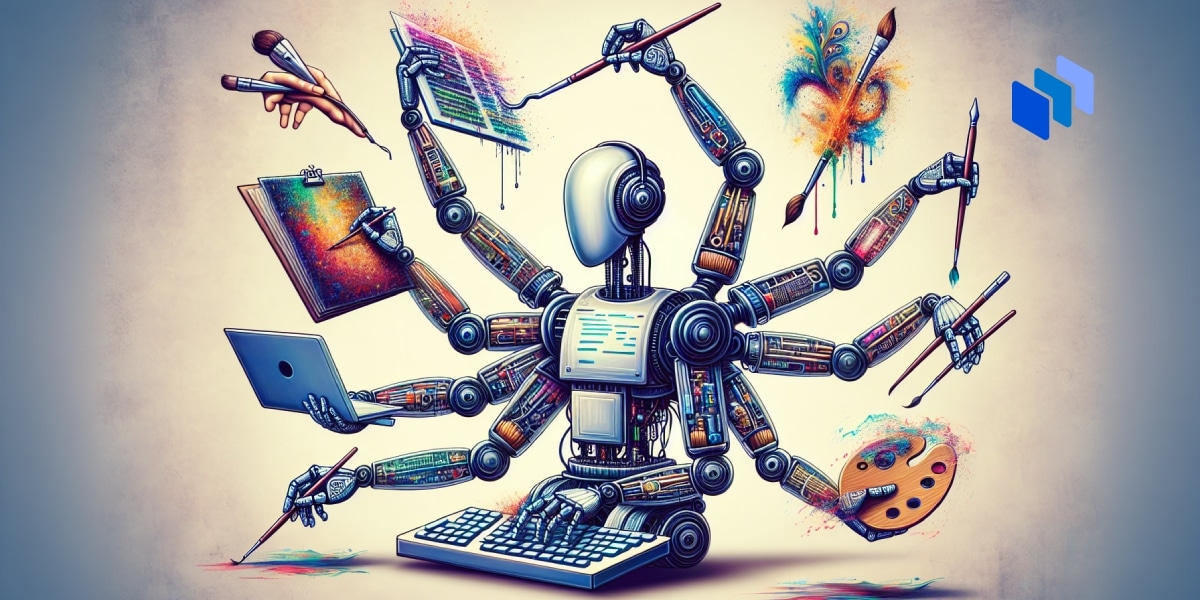 A robot carrying out nine tasks at once