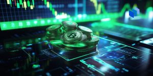 A pile of BTC coins