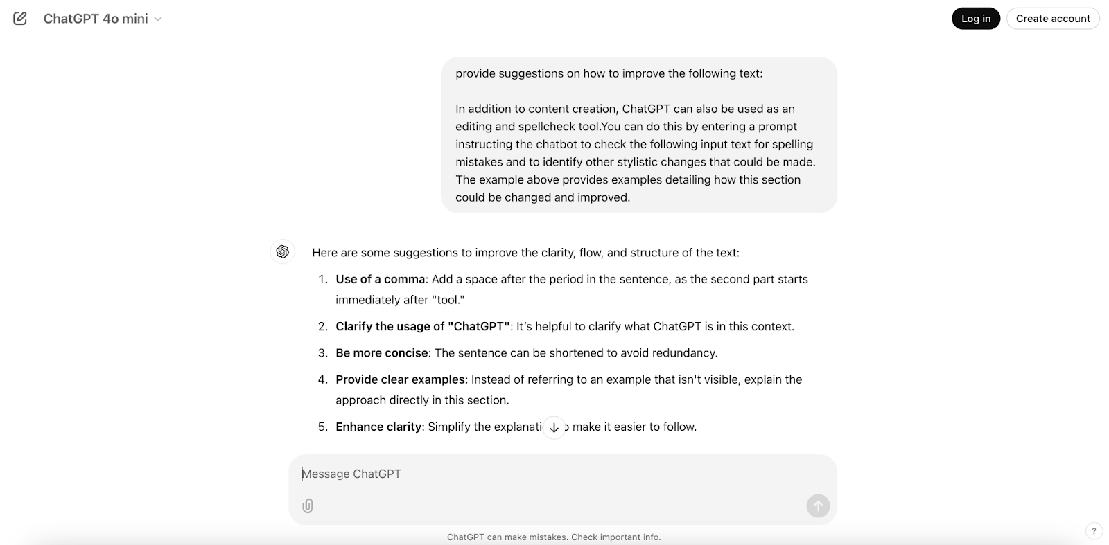 Editing and spell-checking with ChatGPT
