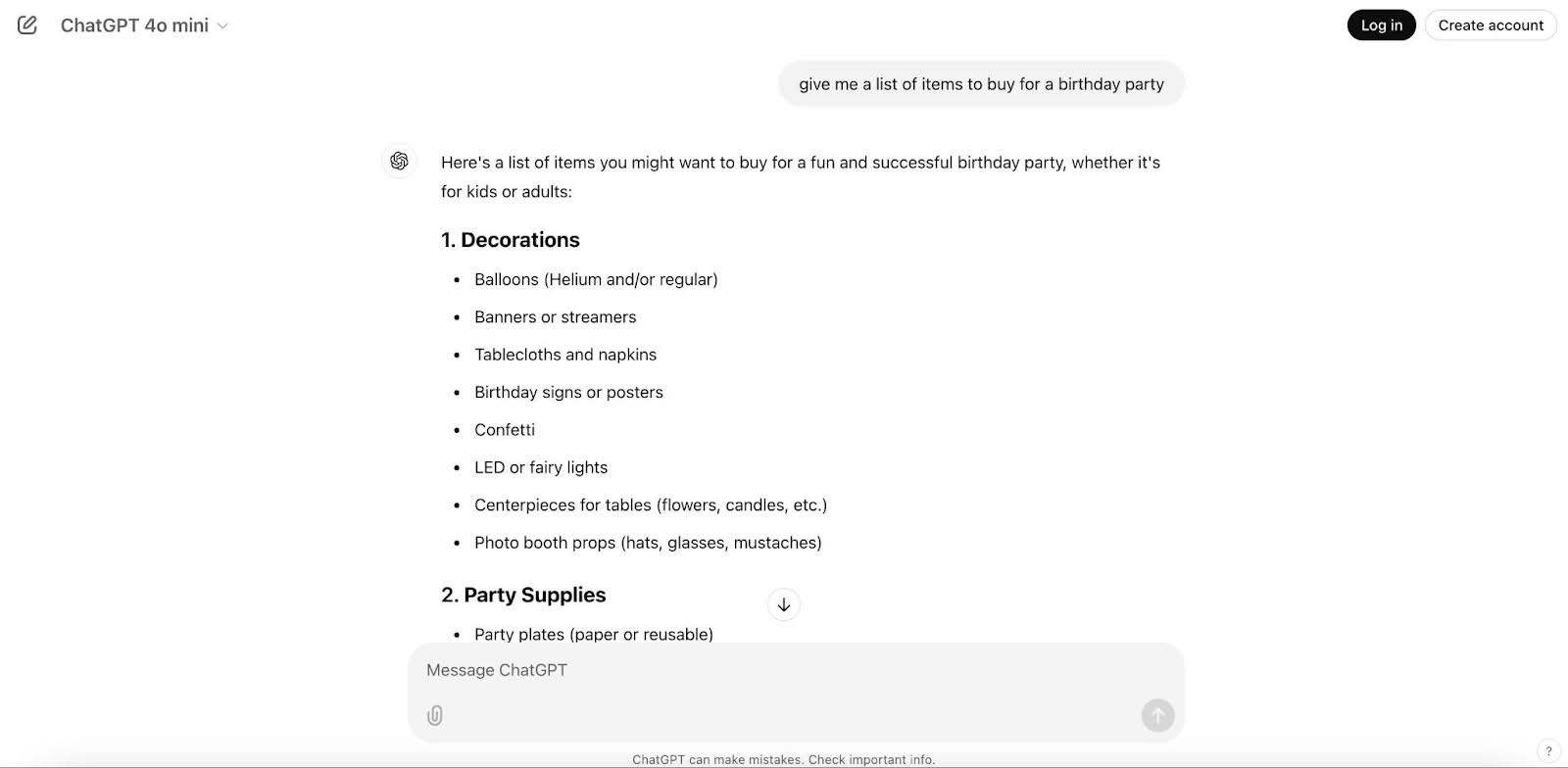 Getting shopping recommendations from ChatGPT
