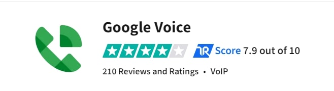 TrustPilot rating of Google Voice