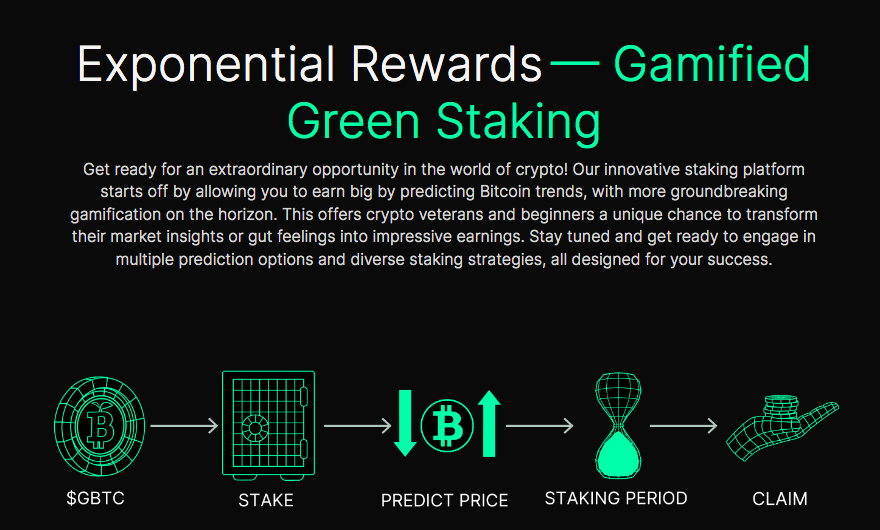 Green Bitcoin gamified staking