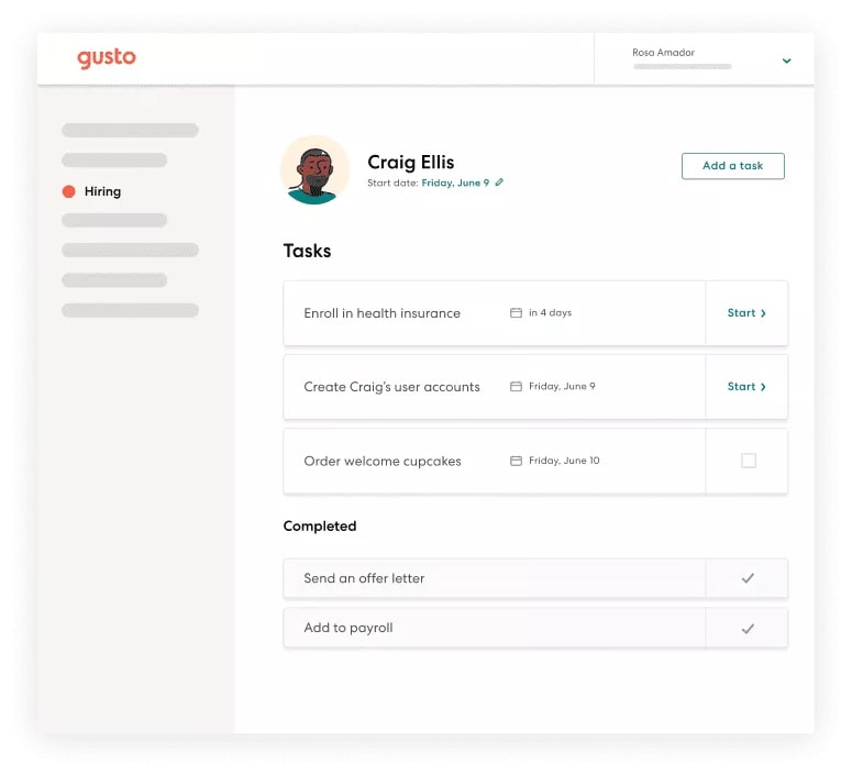 Gusto makes onboarding new employees very easy