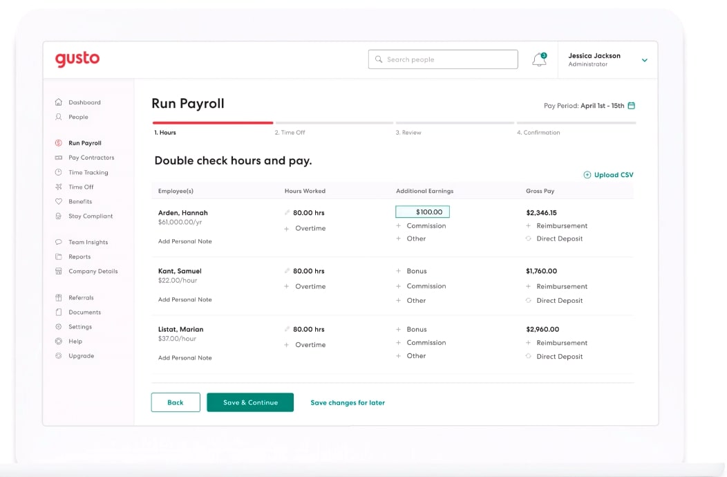 Run Gusto's payroll as many times as you want