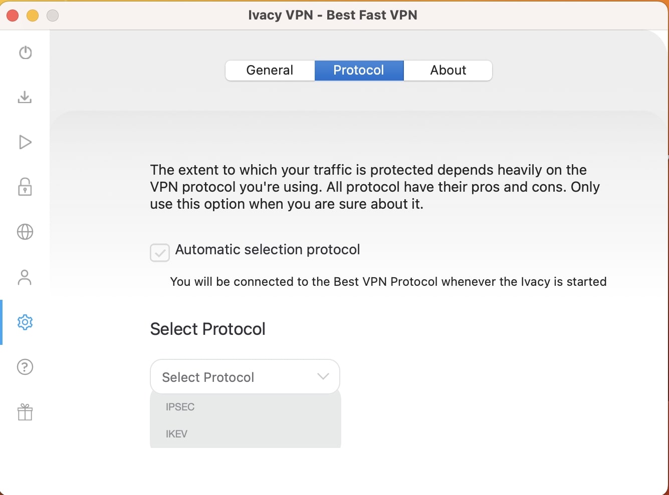Ivacy VPN on Mac