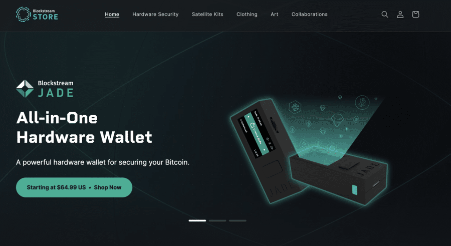 Blockstream Jade Open Source Crypto Hardware Wallet, Cold Wallet