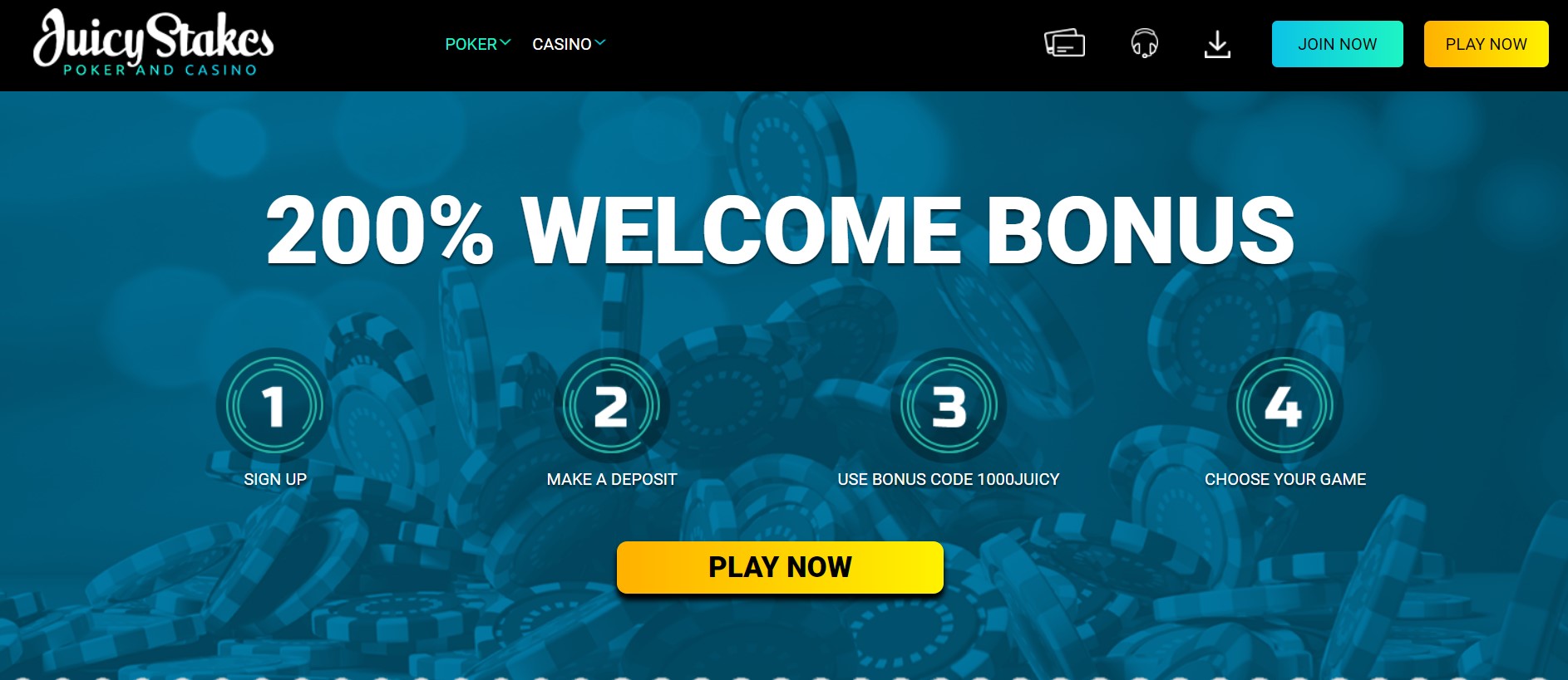 Juicy Stakes Poker homepage