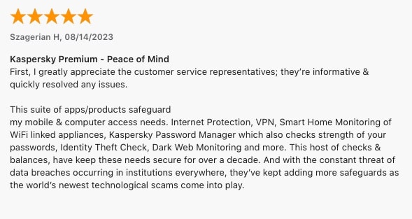 Kaspersky VPN Review on Apple App Store