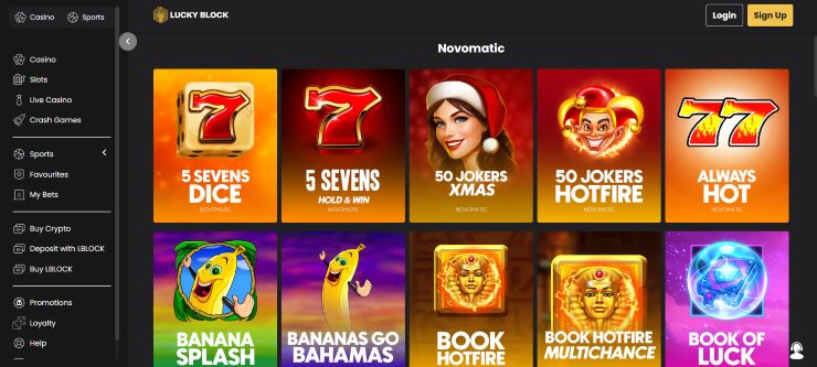 Lucky Block Novomatic Casino