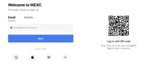MEXC signup page