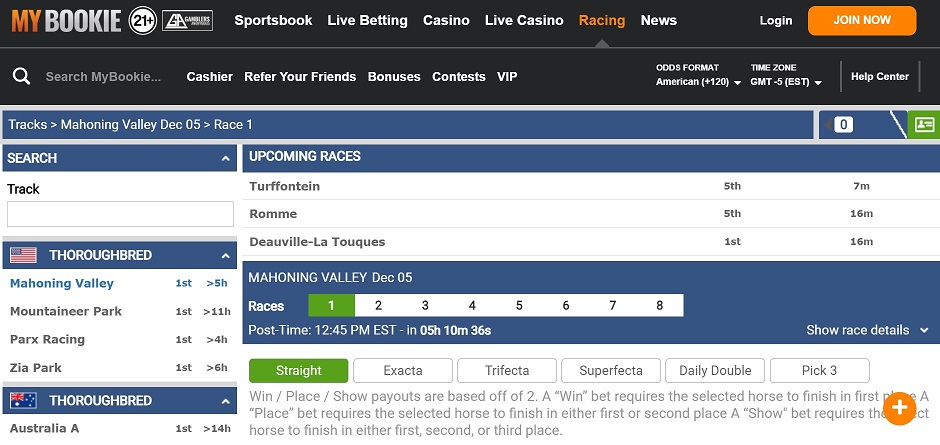 MyBookie horse racing betting sites