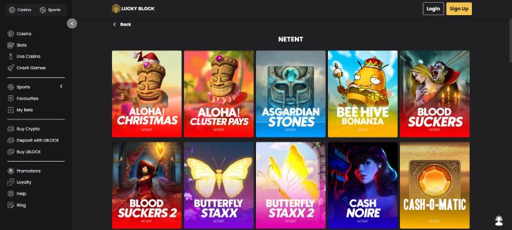 NetENt Games on Lucky Block