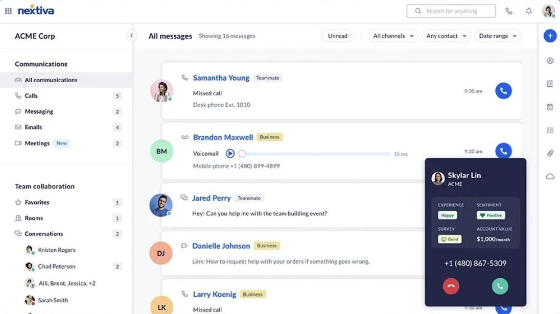 Placing calls on the Nextiva dashboard