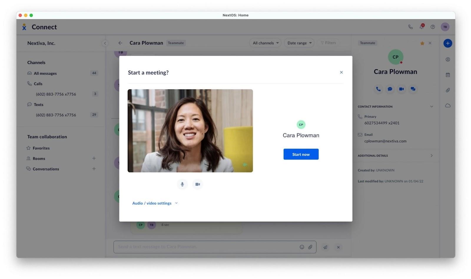 Nextiva video conferencing