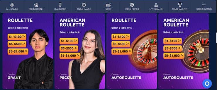 BetUS live dealer casino