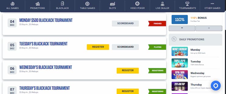 Features at BetUS Casino