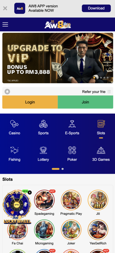 AW8 Malaysia Casino App