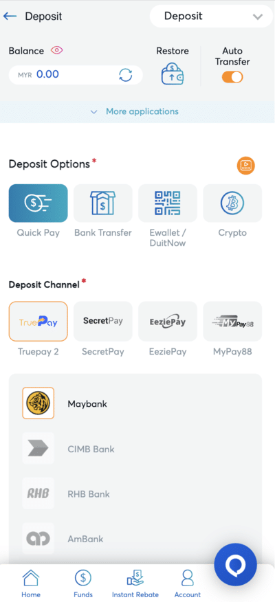 Place a Deposit