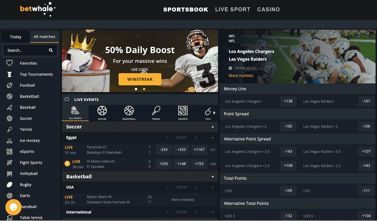 BetWhale review sports markets