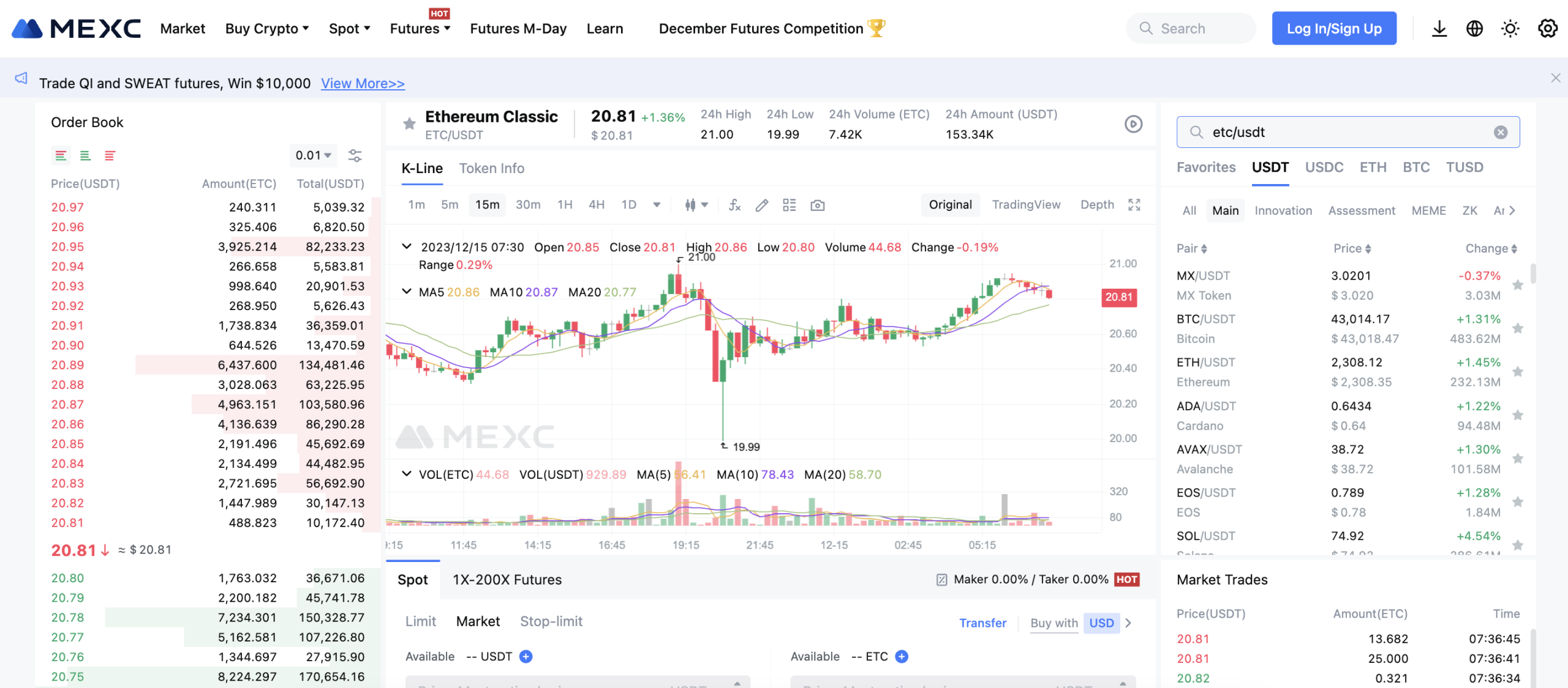 MEXC buy Ethereum Classic