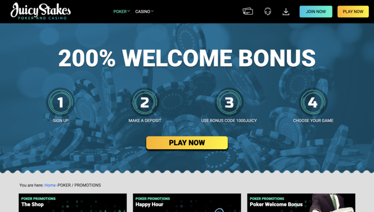 Juicy Stakes Illinois Online Poker Site