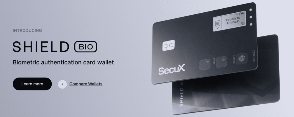 SecuX crypto wallet home