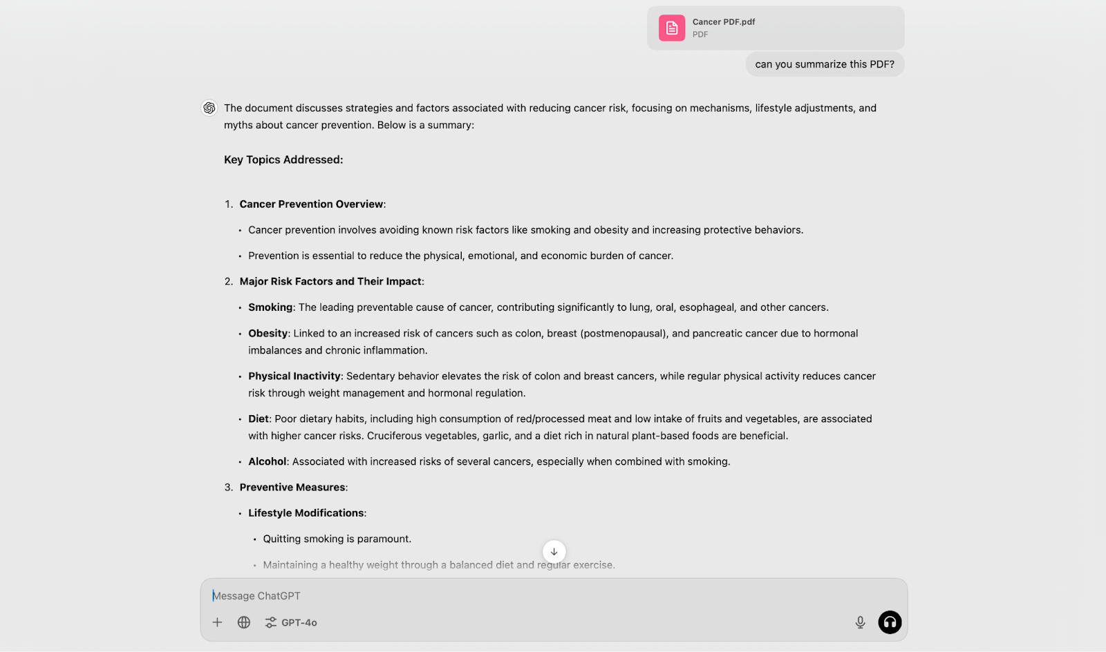 Summarizing text with ChatGPT